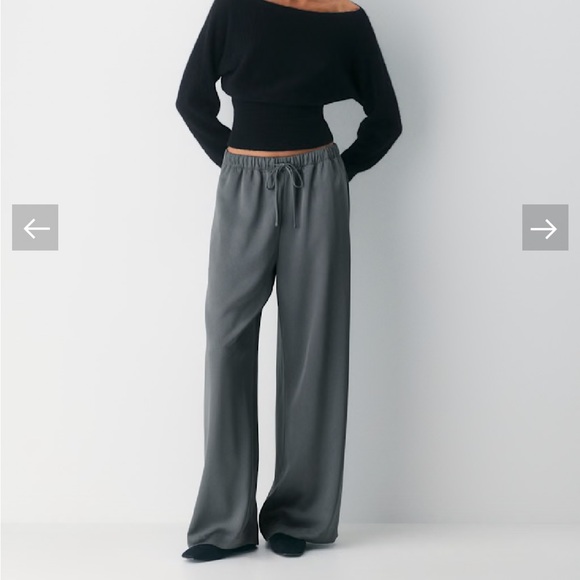 Aritzia Rich Burgundy Wide-Leg Satin Lodge Pants - Picture 5 of 5